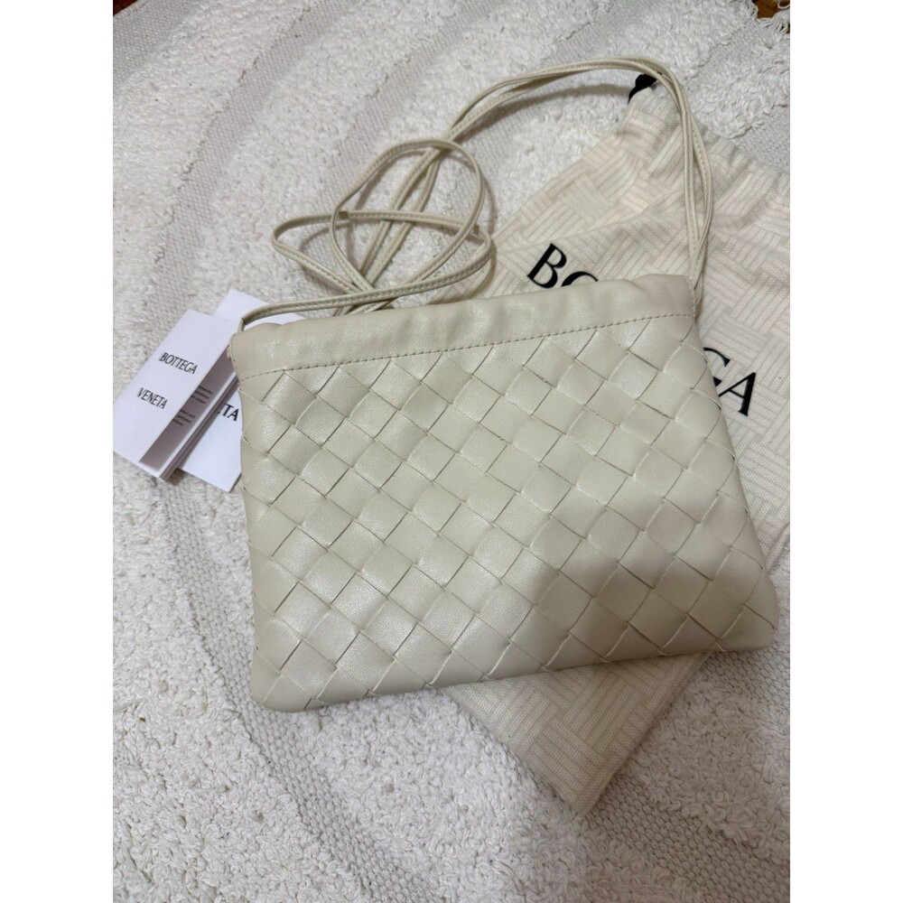 Bottega Veneta Beige Small Pouch Crossbody Drawstring Lined w/ Dust Bag